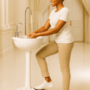 Portable hand wash sink with towel holder, soap dispenser